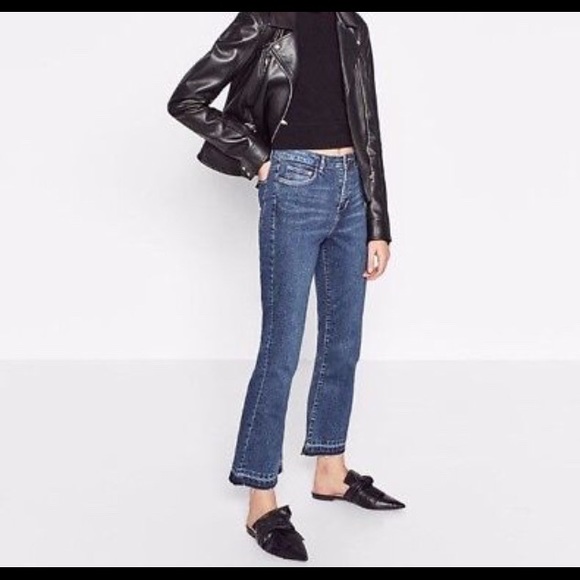 jeans cropped flare zara